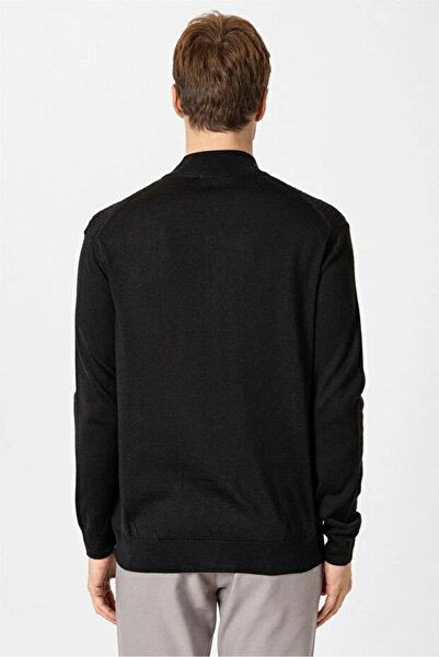 SÜVARİ Μάλλινο πλεκτό φούτερ με κανονικό σχέδιο με μισό φερμουάρ