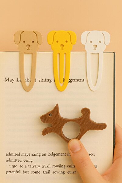 Frostblack مجموعة من 4 علامات كتب ثلاثية الأبعاد بتصميم كلب لطيف - رفيق القرا...