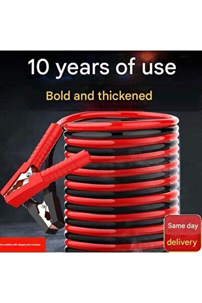 Generic OrangeLife Car Jumper Cables 2000A, 4m, Copper-Clad Aluminum, Eco-Friendly Rubber, Carry Bag