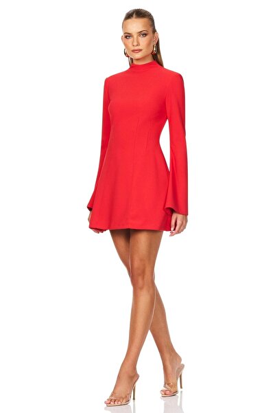 elissaa YARIM BALIKÇI MİNİ KREP ELBİSE