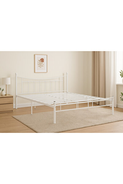 SADANHOME Iron bed 200cm x 180cm - White