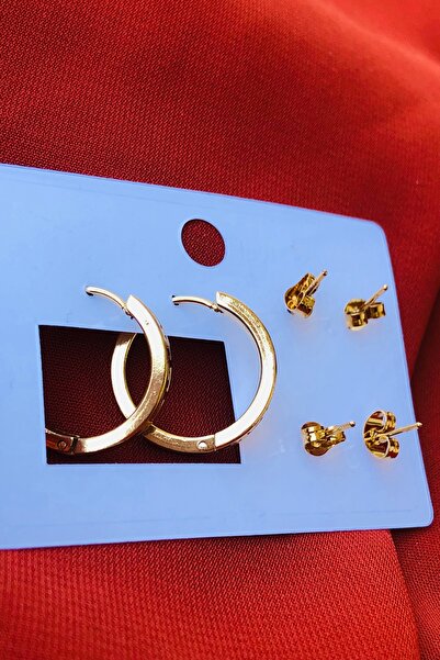 Marka Set of 3 Women's Steel Earrings