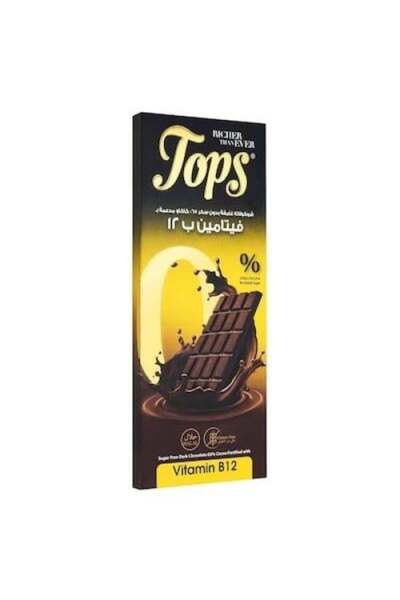 Tops لوح شوكولاتة داكنة مع فيتامين ب12