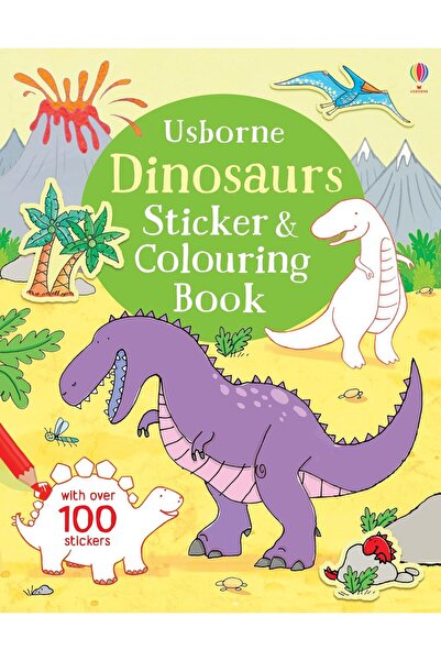 Usborne Prima carte de colorat: Carte de colorat și cu stickere cu dinozauri