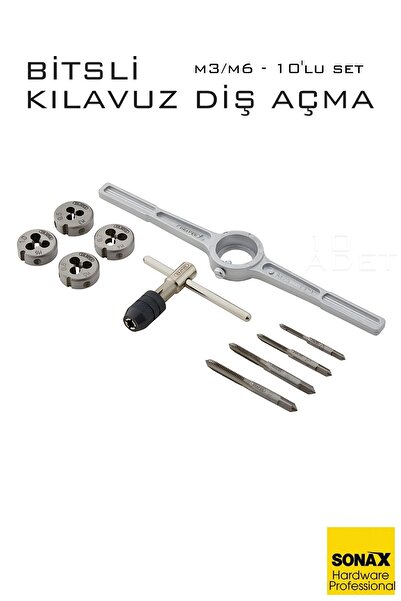 Transformacion 10'lu Bitsli Diş Açma Kılavuz Seti –Endüstriyel Çelik, Dişli M...