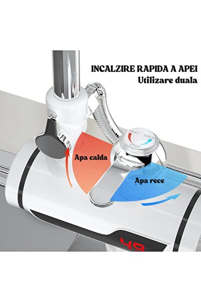 AriDam AriDam® Electric Faucet Sink Mounted LCD Digital Display, Power 3 kW, Maximum Temperature 60°C