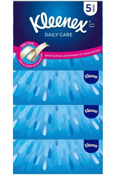 Kleenex Daily Care 2 Ply Facial Tissue - 170 Sheets x 5 Boxes