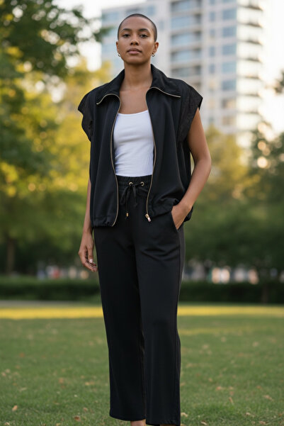 SEMİZ GİYİM Modal Yelekli Fermuarlı Lacivert Eşofman Takımı