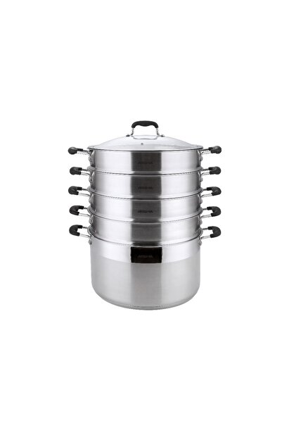 Arshia 5-piece stainless steel steamer set, 30cm