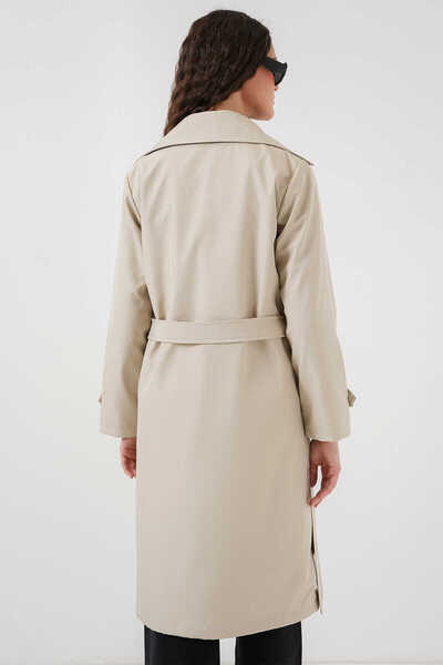 Zübeyde Sayın διπλό πέτο Καμπαρντίνα με γιακά