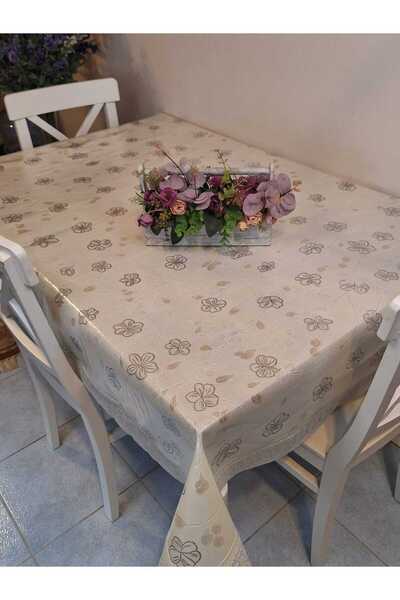 Başak Ev Tekstili Lace Edged 120X150 cm Pvc Oilcloth Erasable Floral Pattern Tablecloth