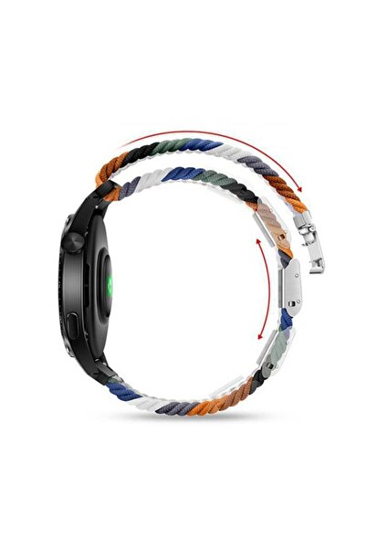 OEM Adjustable elastic textile strap for smartwatch, 20 mm, durability, convenience, light beige