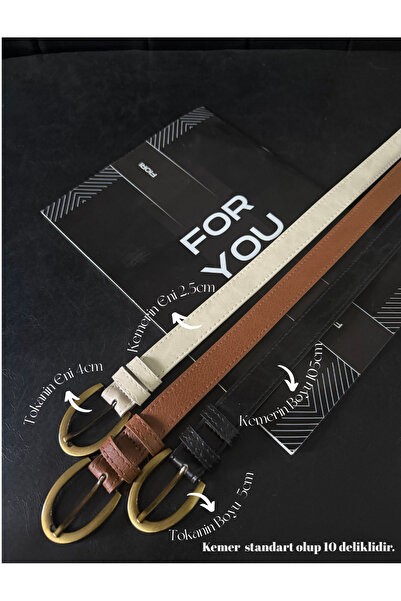 Fiori Women's Pants Belt with Oval Buckle, Coat Belt, Shirt Belt, Dress Belt