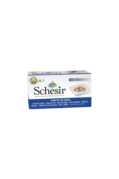 Schesir Shear Wet Dog Food with Tuna and Sea Bass in Jelly 4 x 85g