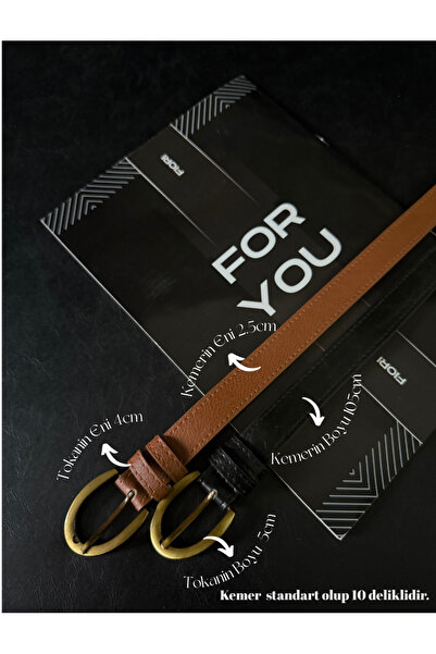 Fiori Women's Pants Belt with Oval Buckle, Coat Belt, Shirt Belt, Dress Belt