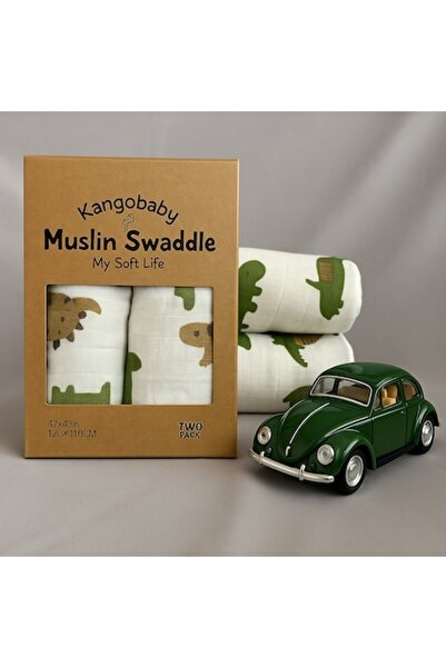 MauMau Set de 2 pături de muselină, 70% bambus și 30% bumbac, multicolore, 120x110 cm