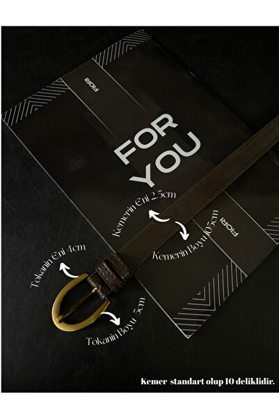 Fiori Women's Pants Belt with Oval Buckle, Coat Belt, Shirt Belt, Dress Belt