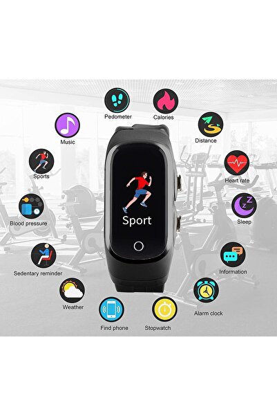 dalip Smartwatch 2-in-1 with Bluetooth Earbuds N8 TWS, Side Plug, 1.47" Display, 172x320, Black