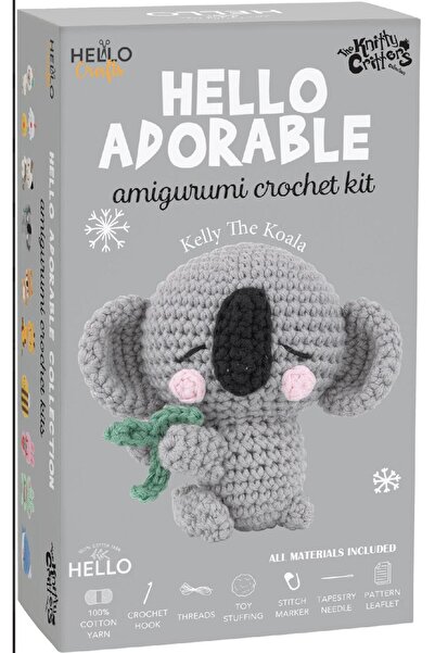 BALIM ÖRGÜ EVİ Mini kit de tricotat amigurumi drăguț Kelly The Koala 8 cm