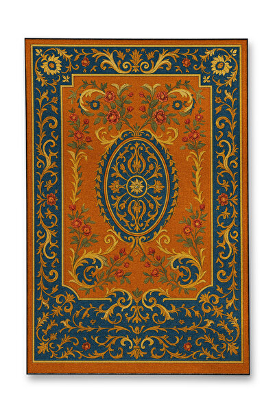 Rugs Modern Halı MOSSO Πορτοκαλί Μπλε Θέμα Παραδοσιακό Μοτίβο Υφαντό Χαλί με ...