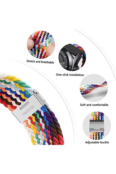 OEM Adjustable elastic textile strap for smartwatch, 20 mm, durability, convenience, light beige