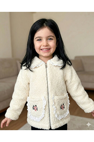 Asliva fashion معطف كارديجان من القطيفة بتفاصيل الدانتيل والتطريز للفتيات من ...