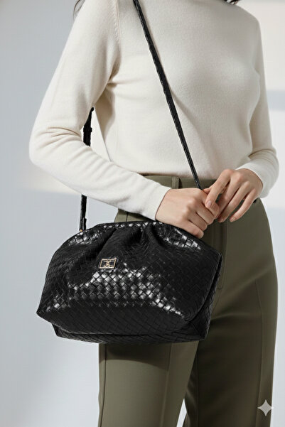 mossi Γυναικεία τσάντα βραδινού φορέματος με μαύρο σχέδιο από συνθετικό δέρμα, καθημερινή και φοιτητική