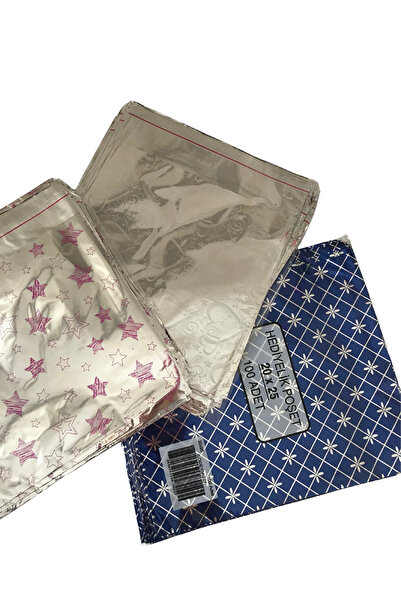 MAANGE 20x25 Hediye Paketi Bantlı Yapışkanlı Metalize 50 Adet