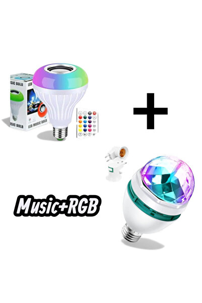 Otto Set of 2 RGB LED bulbs. Rotatable E27 + Bluetooth Speaker Bulb.