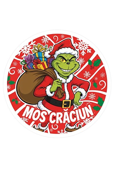 Oracal Sticker auto decorativ, abtibild, Mos Craciun Grinch, v1, 16cm