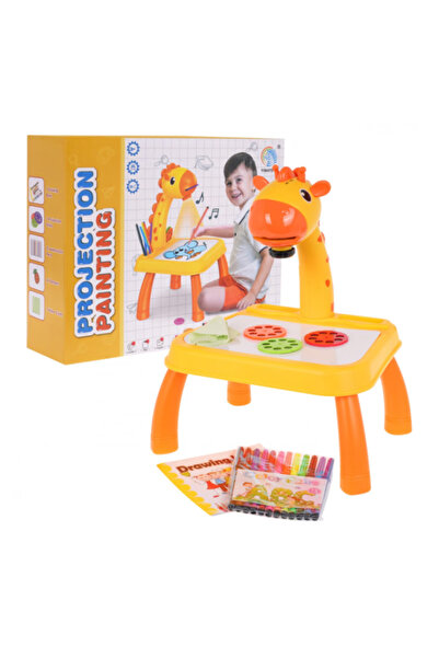 OEM "Giraffe" drawing projector table for children 3+ years old – educational set, 24 images and 12 colored markers