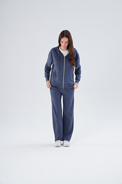 Melesh سترة نسائية موديل بغطاء رأس بسحاب أمامي، طقم مكون من بنطلون واسع الأرج...