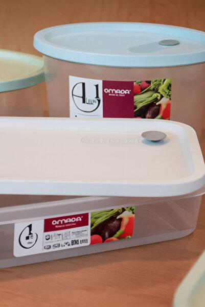 Omada Rectangular food box 24x16, 5xH5 cm 1L sage green lid - All in One