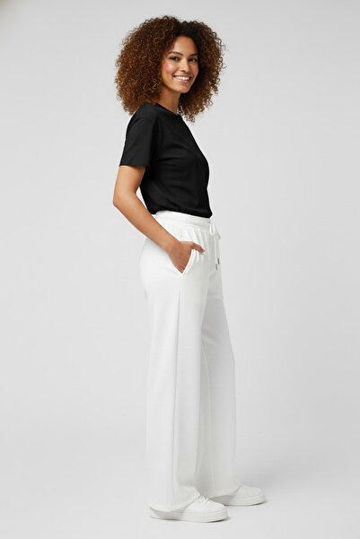 Superlife Women's Two Thread Comfortable Fit High Waist Wide Leg Pants Spr26Eak988