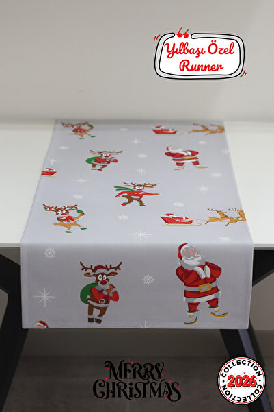 Soft Kare Runner de masă cu model de Anul Nou, rezistent la apă, rezistent la...