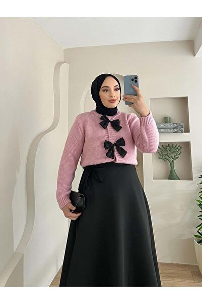 Blue Morpho Scuba Fabric Wrap Model Tied Skirt