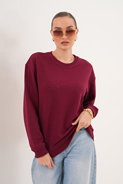 Syla Studio GAUL Unisex Bisiklet Yaka Pamuk Basic Sweatshirt