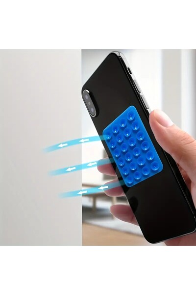 Flippy Universal Adhesive Phone/Tablet Holder with 24 Suction Cups, Silicone, 8 x 5.5 x 1 cm, Blue
