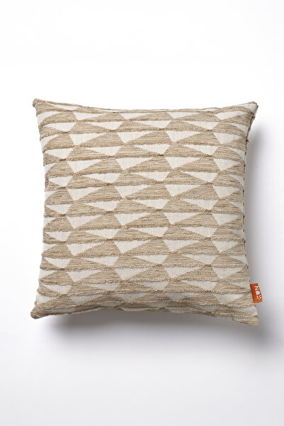 THE KUN غطاء وسادة مزخرف بنمط هندسي حديث من الجاكار مقاس 45x45 سم كريمي