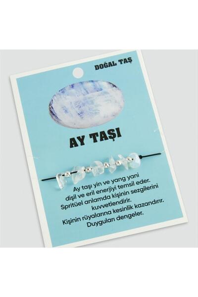 Genel Markalar Ay Taşı Doğaltaşlı İp Bileklik