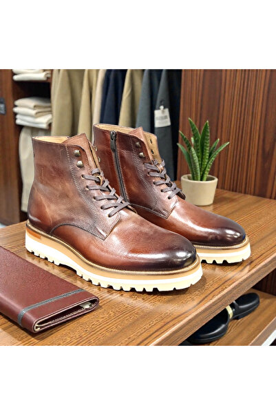 VİVA SHOES 100% Genuine Leather Eva Sole Men's Half Boots