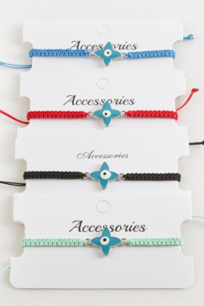 cleovibe Flower Evil Eye Macrame Braided Bracelet