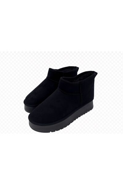 ALB TERLİK AYAKKABI SAN. TİC. LTD. ŞTİ. Women's Fur Short Boots with Fur Inside Suede Boots Casual Short Boots