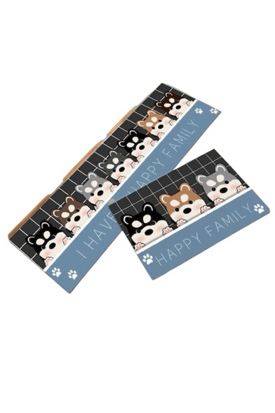 QGC Entrance doormat set, 2 pieces, 40x60 & 40x120 cm, blue/dark gray