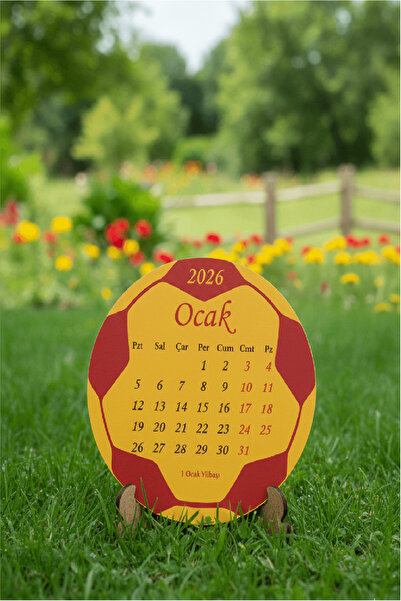 Ayza Tasarım Ürün Başlığı: 2026 Ahşap Ayaklı Dekoratif Yuvarlak Masa Takvimi | Özgün Tasarım Hediyelik