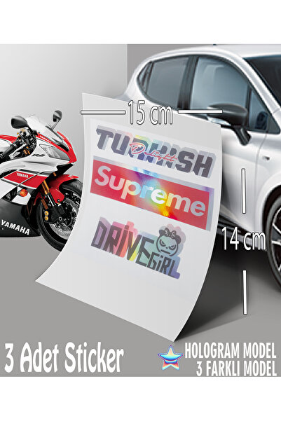 Automod ملصق هولوغرام بتصميم 'فتاة تركية تقود سيارة' - ملصق نصي ثلاثي الأبعاد...