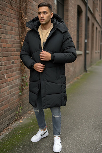 dehaine Men's long jacket, with side zippers, M25