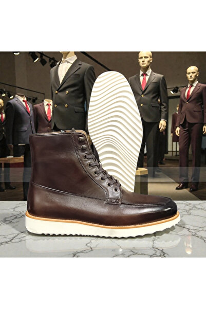 VİVA SHOES 100% Genuine Leather Eva Sole Men's Half Boots