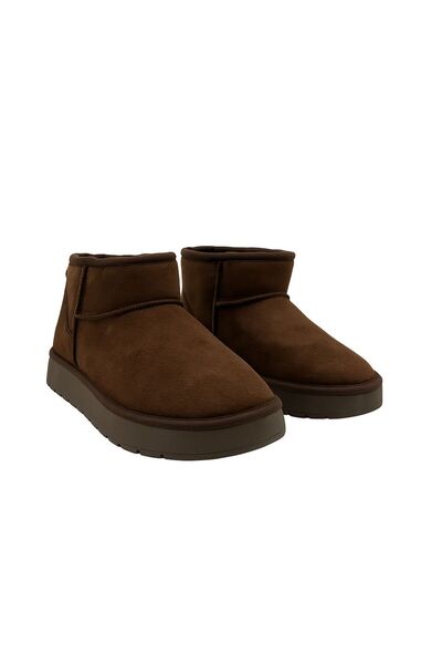 ALB TERLİK AYAKKABI SAN. TİC. LTD. ŞTİ. Women's Fur Short Boots with Fur Inside Suede Boots Casual Short Boots