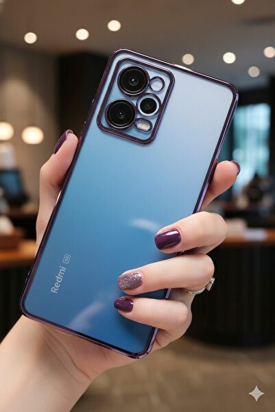 TechTrove Poco X5 Pro 5G Uyumlu 3D Kamera Korumalı Şeffaf Tasarım Bumper Kılıf